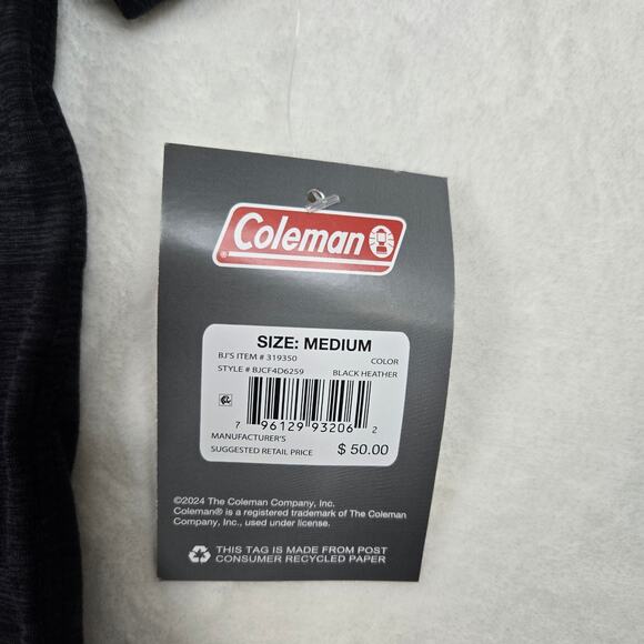 Coleman Brushed Knit Henley Longsleeve Snap Button up Shirt Mens Medium 0671 - Picture 5 of 9